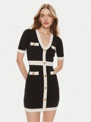Elisabetta Franchi Sukienka koktajlowa AM-81B-42E3-V450 Czarny Slim Fit. Czarne sukienki Elisabetta Franchi, bez wzorów, z wiskozy, wizytowe, bez kołnierzyka, bez ramiączek. Za 2,969.00 zł.