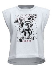 Pepe Jeans Koszulka w kolorze białym rozmiar: L. Białe bluzki Pepe Jeans, l, bez wzorów, z bawełny, bez kołnierzyka, bez ramiączek. Za 73.93 zł.