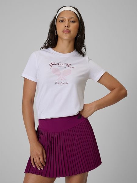 4F T-shirt regular z nadrukiem damski - biały XXL. Białe t-shirty 4f, xxl, bez wzorów, z bawełny, bez kołnierzyka, bez ramiączek. Za 59.99 zł.