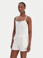 Guess Top E6GP02 J1314 Biały Regular Fit. Białe topy Guess, xl, z aplikacjami, z bawełny, bez kołnierzyka, bez ramiączek. Za 129.99 zł.