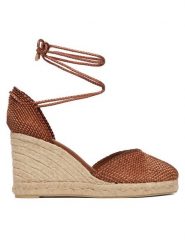 Castañer Espadryle Cora 026131-2000 Brązowy. Brązowe espadryle Castañer, bez wzorów, z materiału, bez obcasa, bez zapięcia. Za 849.99 zł.