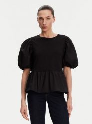 Liu Jo Bluzka WA5389 J6308 Czarny Relaxed Fit. Czarne bluzki Liu Jo, s, bez wzorów, z bawełny, bez kołnierzyka, bez ramiączek. Za 299.99 zł.