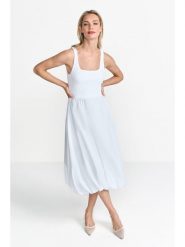 Rich & Royal Sukienka w kolorze białym rozmiar: L. Białe sukienki Rich & Royal, l, bez wzorów, bez kołnierzyka, bez ramiączek, midi, bombki. Za 245.38 zł.