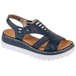 Sandały Rieker Sandals V44Y5-14 niebieskie. Niebieskie sandały bez wzorów, z gumy, z otwartym noskiem, bez obcasa, bez zapięcia. Za 376.43 zł.