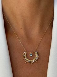 DI GIORGIO Pozłacany naszyjnik ze spinelem - dł. 45 cm rozmiar: onesize. Niebieskie naszyjniki DI GIORGIO, z spinelem, pozłacane. Za 165.99 zł.