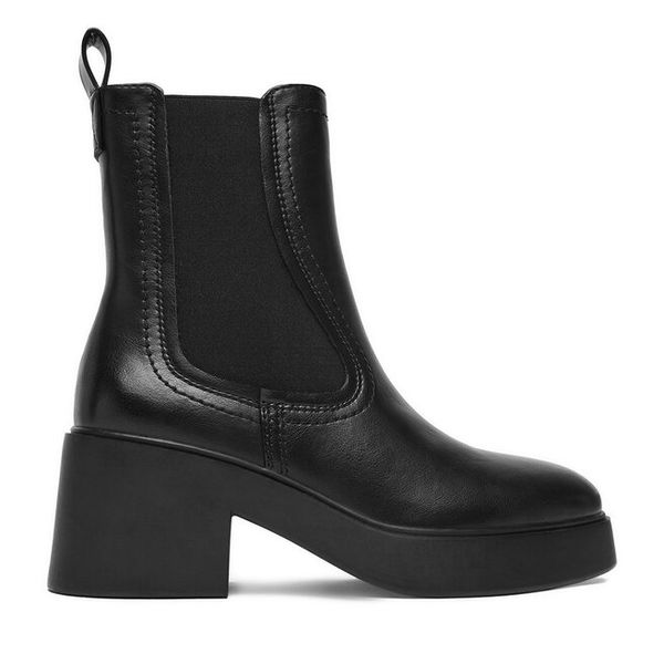 Sztyblety JENNY. Czarne botki Jenny, bez wzorów, bez obcasa, na płaskiej podeszwie, bez zapięcia. Za 179.99 zł.