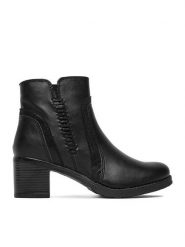 Go Soft Botki CEO-WBN-DIANA-5666-01 Czarny. Czarne botki GO SOFT, bez wzorów, z materiału, bez obcasa, na słupku, bez zapięcia. Za 199.99 zł.