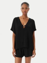 BOSS Bluzka Double B 50557041 Czarny Regular Fit. Czarne bluzki Boss, l, bez wzorów, z wiskozy, bez kołnierzyka, bez ramiączek. Za 349.99 zł.