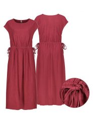 Eight2Nine Sukienka w kolorze bordowym rozmiar: S. Czerwone sukienki Eight2Nine, s, bez wzorów, bez kołnierzyka, bez ramiączek, midi. Za 113.99 zł.