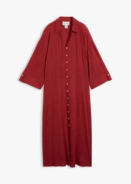 Sukienka kaftanowa. Czerwone sukienki bonprix, bez wzorów, z wiskozy, bez kołnierzyka, bez ramiączek, maxi, oversize. Za 119.99 zł.