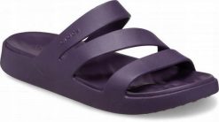 Klapki Dla Dorosłych Crocs Getaway Strappy. Brązowe klapki Crocs, bez wzorów, z materiału, bez obcasa. Za 139.99 zł.