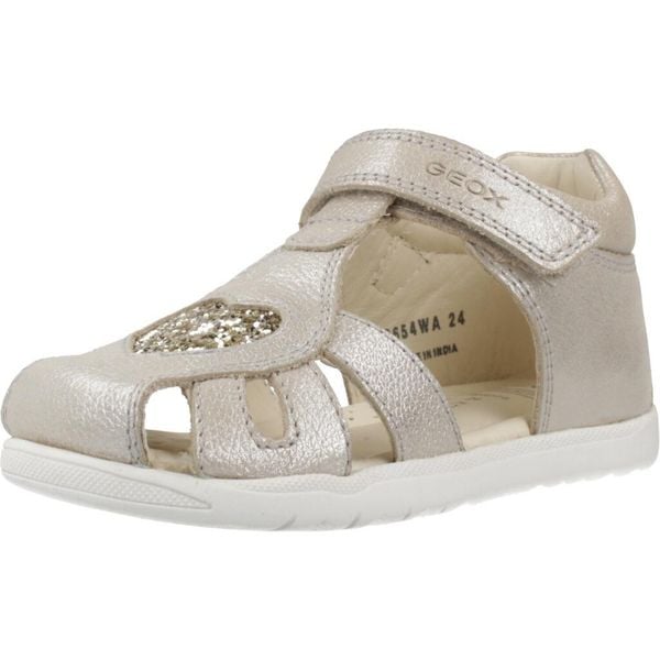 Sandały GEOX B SANDAL MACCHIA Złoty. Żółte sandały Geox, bez wzorów, ze skóry, bez obcasa, bez zapięcia. Za 227.99 zł.
