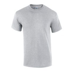 Bawełniana Koszulka Unisex Dla Dorosłych. Szare bluzki GILDAN, m, bez wzorów, z bawełny, sportowe, bez kołnierzyka, bez ramiączek. Za 33.99 zł.
