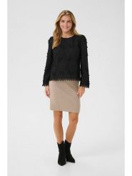 Cream Bluzka w kolorze czarnym rozmiar: 44. Czarne bluzki Cream, bez wzorów, z bawełny, bez kołnierzyka, bez ramiączek. Za 130.99 zł.