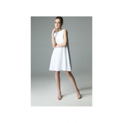 SUKIENKA SUMMER GAL - BIAŁA. Białe sukienki Madnezz, s, z aplikacjami, z bawełny, bez kołnierzyka, bez ramiączek. Za 169.00 zł.