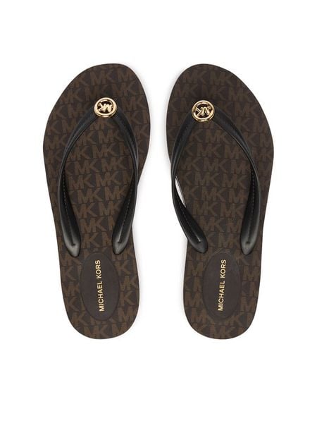 MICHAEL Michael Kors Japonki Posie Flip Flop 40S6PSFA2Q Brązowy. Brązowe klapki MICHAEL Michael Kors, bez wzorów, z syntetyku, bez obcasa. Za 236.99 zł.