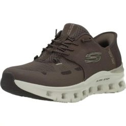 Buty SKECHERS GLIDE-STEP PRO RADIANT STRI Brązowy. Brązowe trekkingi Skechers, z materiału, na fitness i siłownię. Za 394.99 zł.