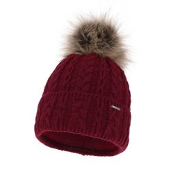 Czapka zimowa damska z pomponem Kamelowa. Czapki Molly, bez wzorów, z materiału. Za 55.90 zł.