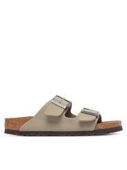 Birkenstock Klapki Arizona Bf 1033132 Khaki. Brązowe klapki Birkenstock, bez wzorów, ze skóry, bez obcasa. Za 399.99 zł.