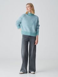 OPUS Sweter w kolorze turkusowym rozmiar: 34. Niebieskie swetry Opus, bez wzorów, bez ramiączek. Za 167.28 zł.
