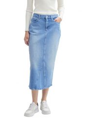 TOM TAILOR Denim Spódnica dżinsowa w kolorze błękitnym rozmiar: XS. Niebieskie spódnice TOM TAILOR DENIM, na co dzień, xs, bez wzorów, z bawełny, midi, proste. Za 70.24 zł.