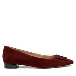 Baleriny Geox. Czerwone baleriny Geox, bez wzorów, bez obcasa. Za 549.99 zł.