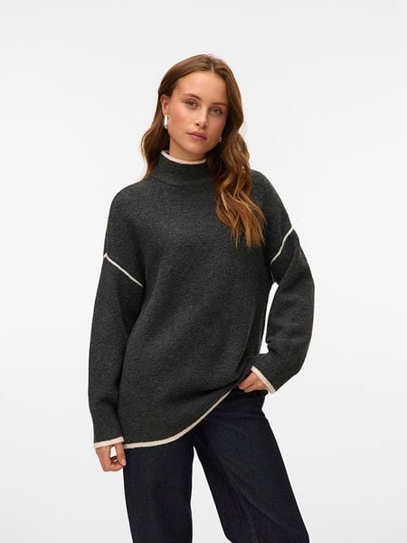 Vero Moda Sweter w kolorze antracytowym rozmiar: L. Czarne swetry Vero Moda, l, bez wzorów, z wełny, bez ramiączek. Za 125.85 zł.