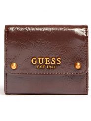 Guess Portfel w kolorze brązowym - 10 x 9 x 4 cm rozmiar: onesize. Brązowe portfele Guess, z aplikacjami, z materiału. Za 158.47 zł.