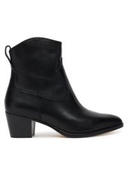 LAUREN RALPH LAUREN Botki 802967822001 Czarny. Czarne botki Lauren Ralph Lauren, bez wzorów, ze skóry, bez obcasa, na słupku, bez zapięcia. Za 1,199.00 zł.