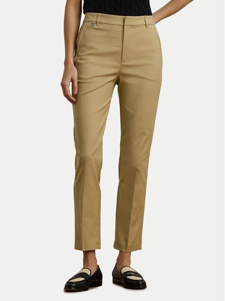 LAUREN RALPH LAUREN Spodnie materiałowe 200811955006 Beżowy Skinny Fit. Brązowe spodnie materiałowe Lauren Ralph Lauren, bez wzorów, z bawełny. Za 579.99 zł.