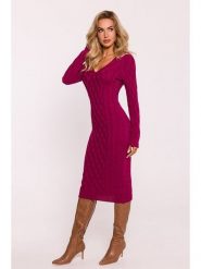 Made of emotion Sukienka dzianinowa w kolorze bordowym rozmiar: onesize. Czerwone sukienki Made Of Emotion, na co dzień, bez wzorów, z dzianiny, bez kołnierzyka, bez ramiączek, midi, proste. Za 187.96 zł.