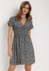 Czarna Sukienka Rhodochis. Czarne sukienki Born2be, na lato, m, bez wzorów, bez kołnierzyka, bez ramiączek, mini. Za 64.99 zł.