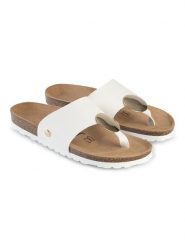 Sunbay Japonki "Maria" w kolorze białym rozmiar: 40. Białe klapki Sunbay, z aplikacjami, z otwartym noskiem, bez obcasa. Za 169.95 zł.