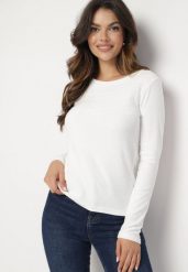 Biała Bluzka Ozdobiona Tłoczeniem Laorelle. Białe bluzki Born2be, xl, bez wzorów, z jeansu, biznesowe, bez kołnierzyka, bez ramiączek. W wyprzedaży za 25.49 zł.