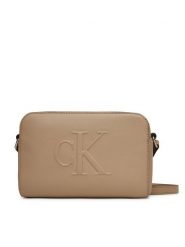 Calvin Klein Jeans Torebka Sculpted Ew Camera Bag20 LV04K3036G Beżowy. Brązowe listonoszki Calvin Klein Jeans, bez wzorów, z jeansu, bez dodatków. Za 179.99 zł.