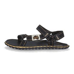 Sandały Gumbies Tracker Sandals Unisex Black GU-SATRA001 czarne. Czarne sandały bez wzorów, z bawełny, sportowe, bez obcasa, bez zapięcia. Za 319.13 zł.