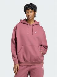 Adidas Bluza Essentials Oversized Fleece Hoodie KT2272 Różowy Regular Fit. Czerwone bluzy Adidas, s, bez wzorów, z bawełny, bez kaptura. Za 178.99 zł.