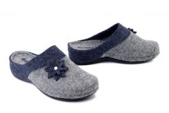 DR. BRINKMANN 320275-05 blau, kapcie damskie. Niebieskie obuwie domowe Dr. Brinkmann, bez wzorów, bez zapięcia. Za 174.17 zł.