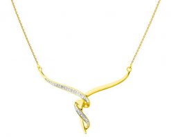 Naszyjnik z żółtego złota z diamentami - 0,03 ct - próba 375. Żółte naszyjniki Apart, z diamentem, złote. W wyprzedaży za 1,511.30 zł.