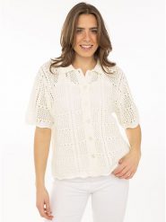 Zwillingsherz Koszulka polo w kolorze kremowym rozmiar: S/M. Brązowe bluzki Zwillingsherz, m, bez wzorów, z bawełny, bez kołnierzyka, bez ramiączek. Za 130.99 zł.