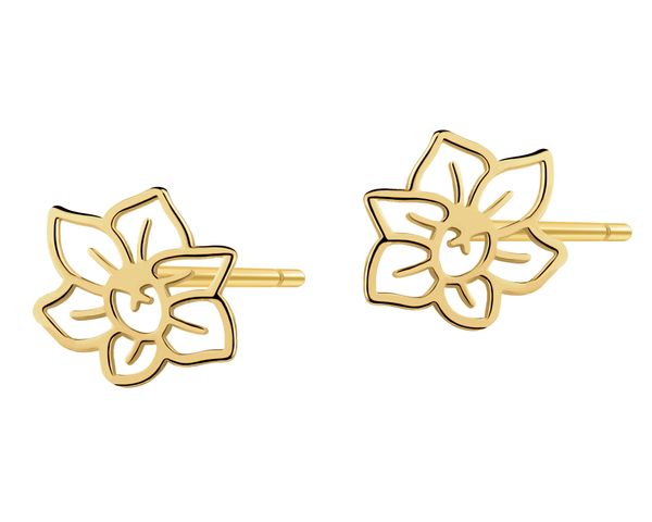 Kolczyki srebrne - kwiaty. Szare kolczyki Apart, pozłacane. Za 119.00 zł.