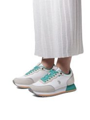 U.S. Polo Assn. Sneakersy w kolorze biało-turkusowym rozmiar: 36. Białe trampki U.S. Polo Assn., bez wzorów, z materiału, bez zapięcia. Za 217.99 zł.