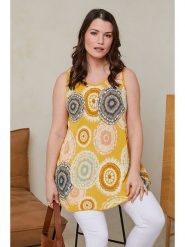 Curvy Lady Top w kolorze żółtym rozmiar: 48/50. Żółte topy Curvy Lady, bez wzorów, z wiskozy, bez kołnierzyka, bez ramiączek. Za 101.23 zł.