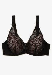 Czarno-Różowy Koronkowy Biustonosz Full Cup z Ozdobnymi Cyrkoniami na Kokardce Nikoriana. Czarne biustonosze Renee, bez wzorów, z koronki. Za 29.99 zł.