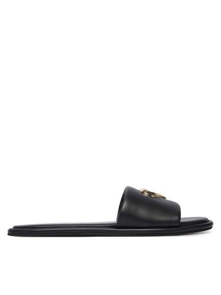 LOVE MOSCHINO Klapki JA28252G0OIA0000 Czarny. Czarne klapki Love Moschino, bez wzorów, ze skóry, bez obcasa. Za 482.99 zł.