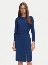 Calvin Klein Sukienka koktajlowa LV044H004G Granatowy Slim Fit. Niebieskie sukienki Calvin Klein, s, bez wzorów, z syntetyku, wizytowe, bez kołnierzyka, bez ramiączek. Za 749.99 zł.