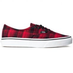 Buty do chodzenia damskie Vans Authentic Plaid. Czarne obuwie sportowe Vans, z materiału, bez zapięcia, trekkingowe, Vans Authentic. Za 244.00 zł.