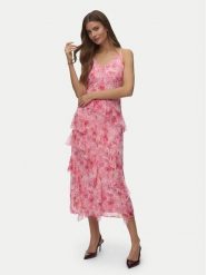 Vero Moda Sukienka wieczorowa Smilla 10346307 Różowy Regular Fit. Czerwone sukienki Vero Moda, m, bez wzorów, z syntetyku, wizytowe, bez kołnierzyka, bez ramiączek. Za 269.99 zł.