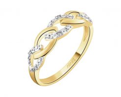 Pierścionek z żółtego złota z diamentami - 0,02 ct - próba 375. Żółte pierścionki Apart, z diamentem, złote. Za 1,159.00 zł.