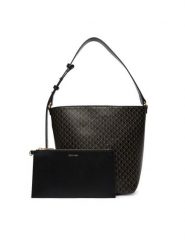 Calvin Klein Torebka Emblem Aop Medium Bucket LV04F3365G Czarny. Czarne torebki klasyczne Calvin Klein, bez wzorów, ze skóry, bez dodatków. Za 529.99 zł.